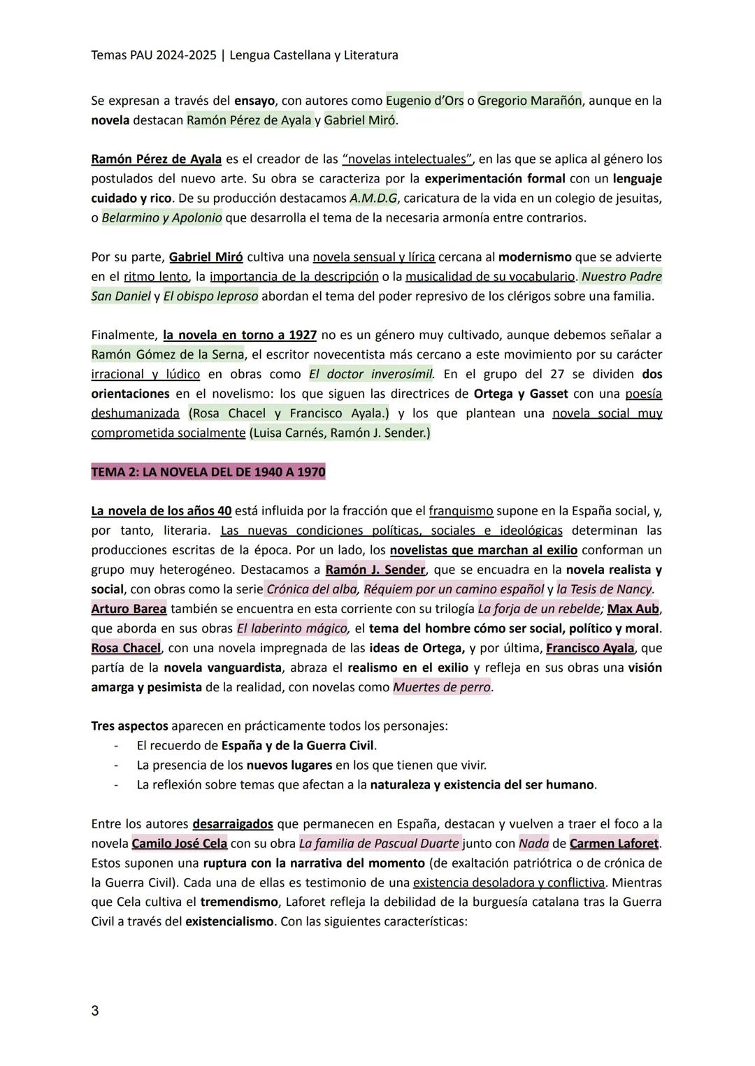 Temas PAU 2024-2025 | Lengua Castellana y Literatura
TEMA 1: LA NOVELA DESDE FINALES DEL SIGLO XIX HASTA 1939
* PREDECESORES: LA NOVELA REA
