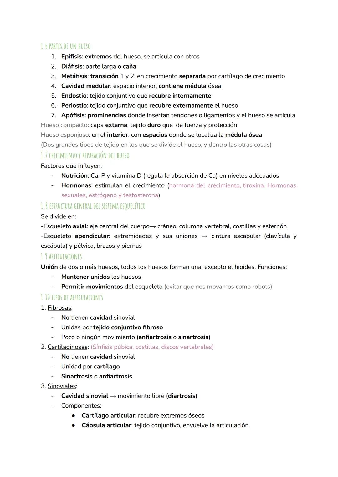 1. SISTEMA ESQUELÉTICO
1.1 CARACTERÍSTICAS
ANATOMÍA U7: SISTEMA MUSCULAR Y ESQUELÉTICO
El esqueleto humano está formado por 206 huesos. Sus