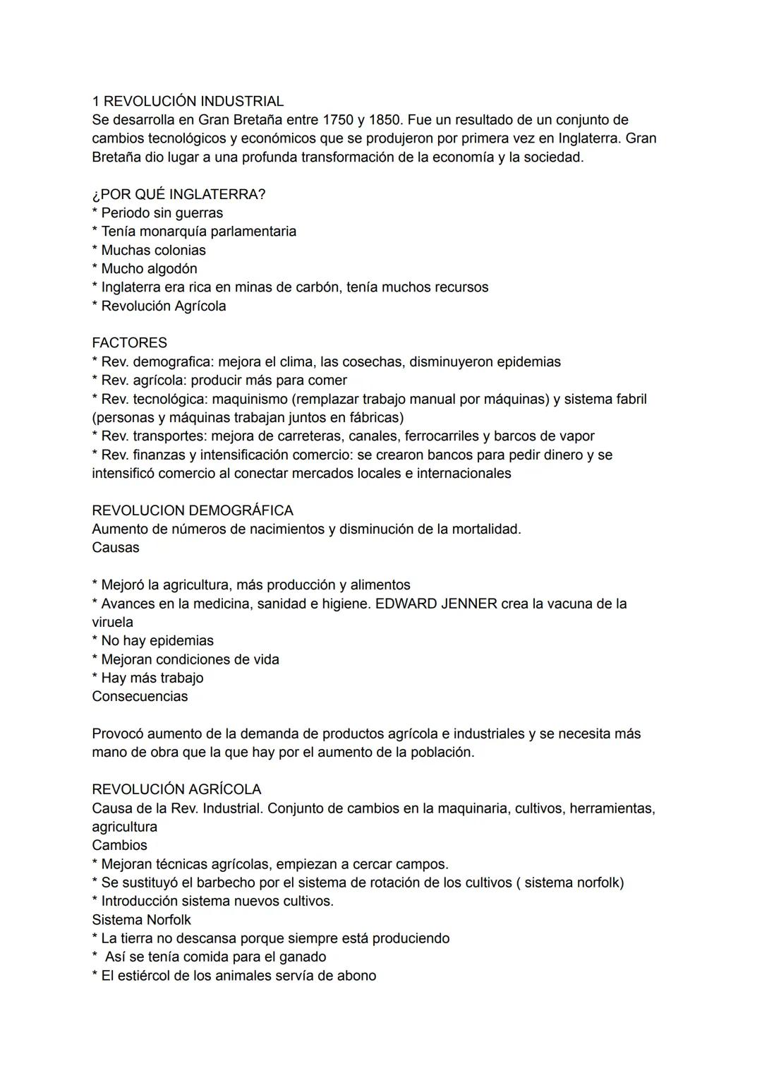 1 REVOLUCIÓN INDUSTRIAL
Se desarrolla en Gran Bretaña entre 1750 y 1850. Fue un resultado de un conjunto de
cambios tecnológicos y económico