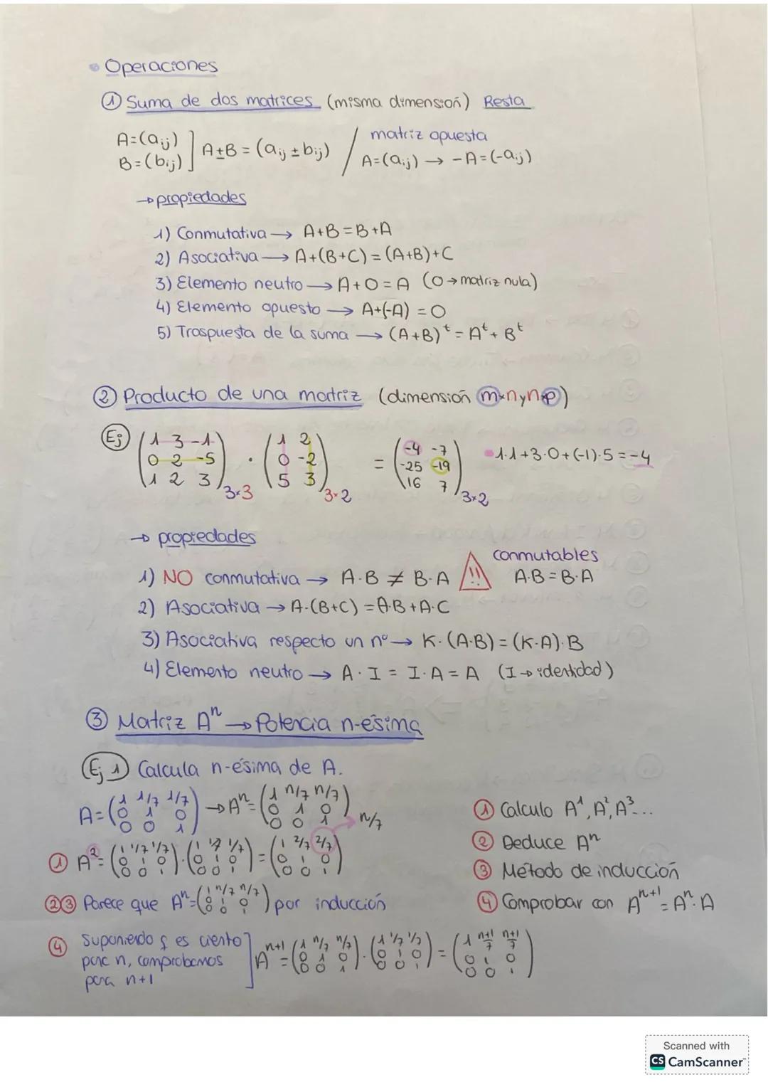 Tema 6: MATRICES
1 DEFINICIÓN; TIPOS; OPERACIONES
• Definición Es una tabla de m*n elementos,
ordenedas en m filas y n columnas
• Tipos
① M
