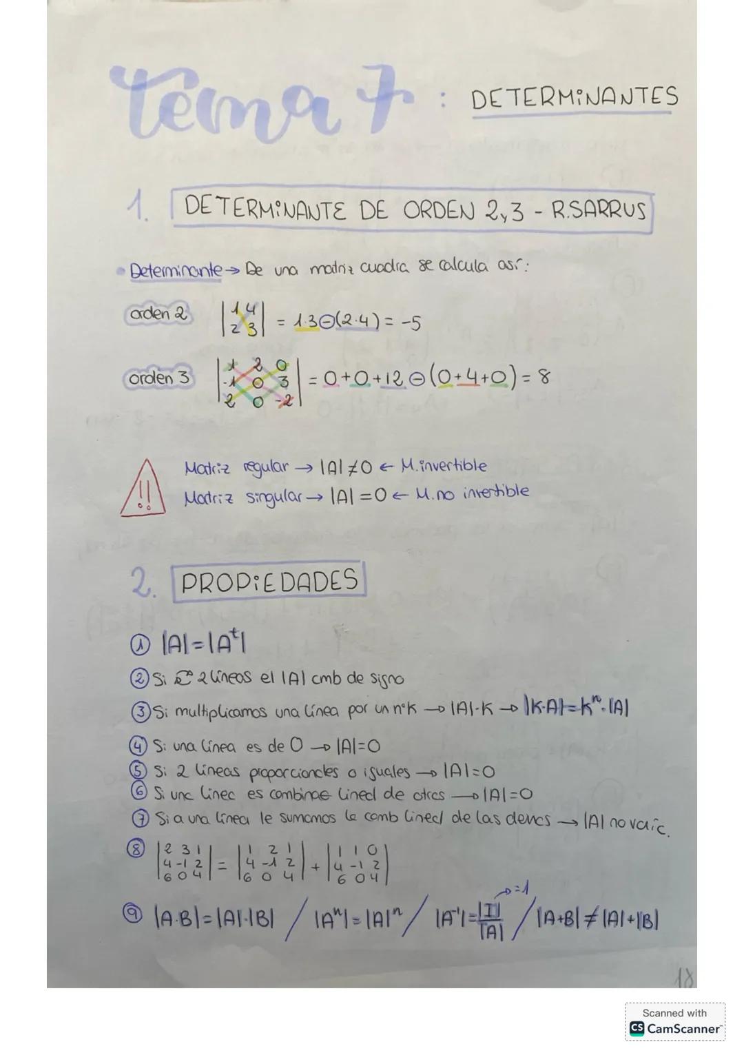 Tema 6: MATRICES
1 DEFINICIÓN; TIPOS; OPERACIONES
• Definición Es una tabla de m*n elementos,
ordenedas en m filas y n columnas
• Tipos
① M