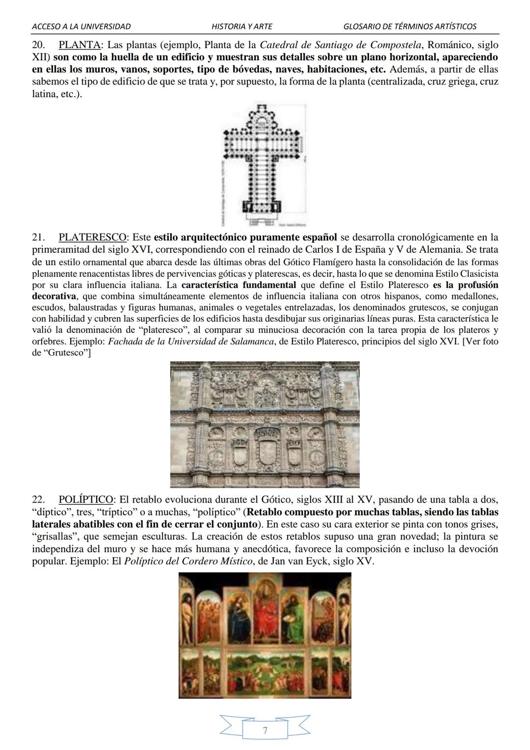 ACCESO A LA UNIVERSIDAD
HISTORIA Y ARTE
GLOSARIO DE TÉRMINOS ARTÍSTICOS
1.
GLOSARIO DE TÉRMINOS ARTÍSTICOS
(Tercer Trimestre)
ÓLEO: técnica
