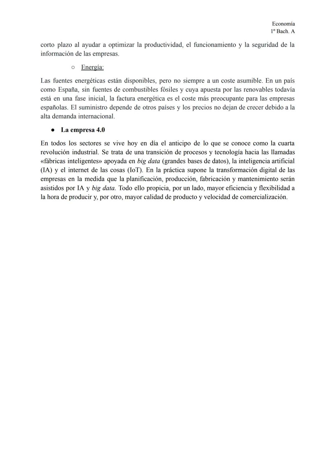 • La función de producción
TEMA 3
La producción
Economía
1º Bach. A
La división del trabajo consiste en la fragmentación de una actividad pr