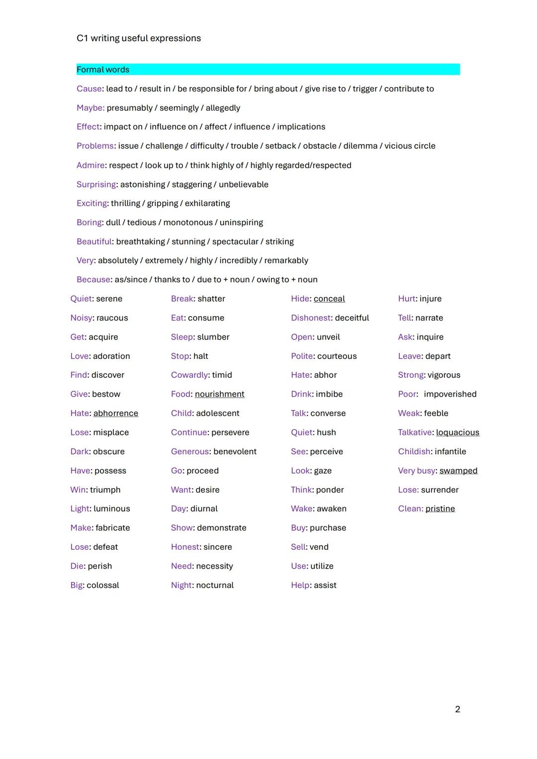 C1 writing useful expressions
ESSAYS
Introduction
Hardly a week goes by without another report of... appearing in the media.
Although most p