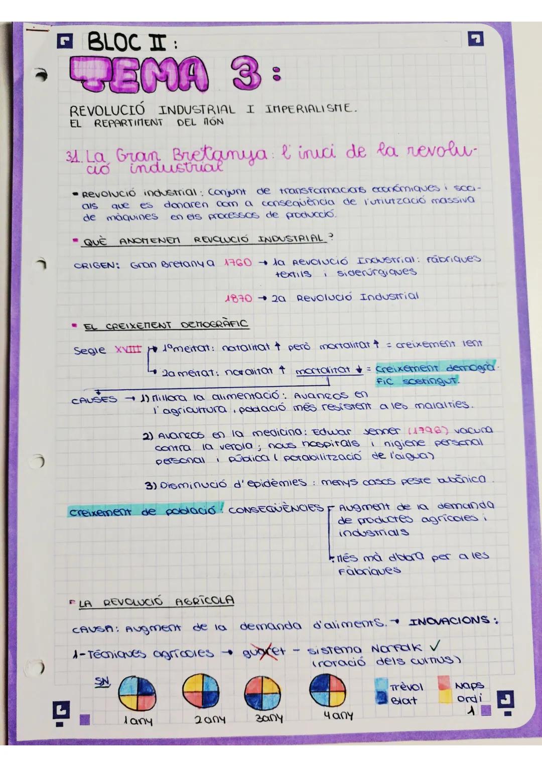 BLOC II:
• TEMA 3:
REVOLUCIÓ INDUSTRIAL I IMPERIALISME.
EL REPARTIMENT DEL ΠΟΝ
31. La Gran Bretanya l'inici de la revolu
ció industrial
Revo
