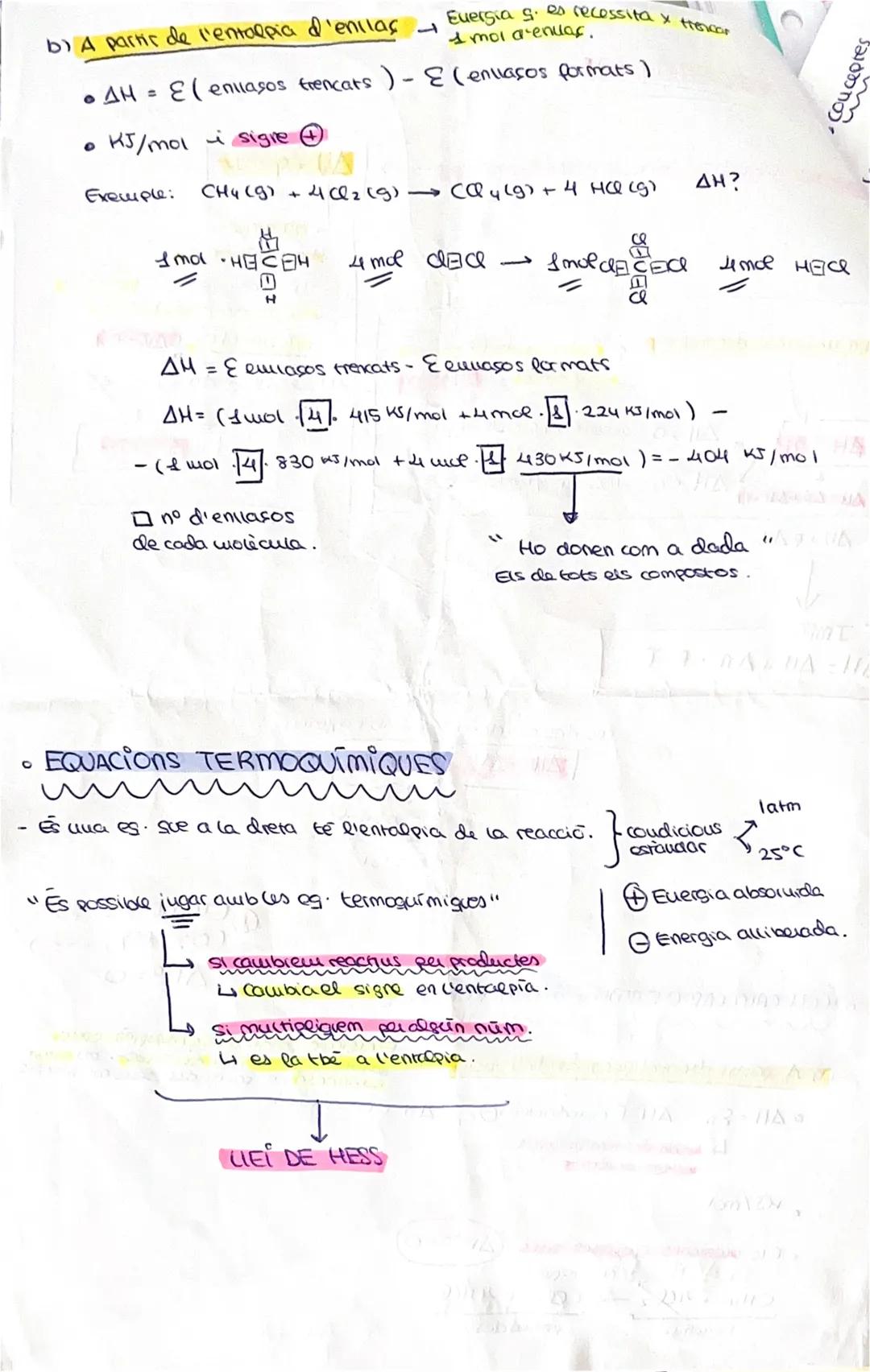 ```
r
a
TERMOQuimica
Primer principi de la termodinamica
La variació d'entalpia: Eabsoruida (despresa
en un proces a Pote=0
ΔΗ = qP
2.
ΔΗ>0: