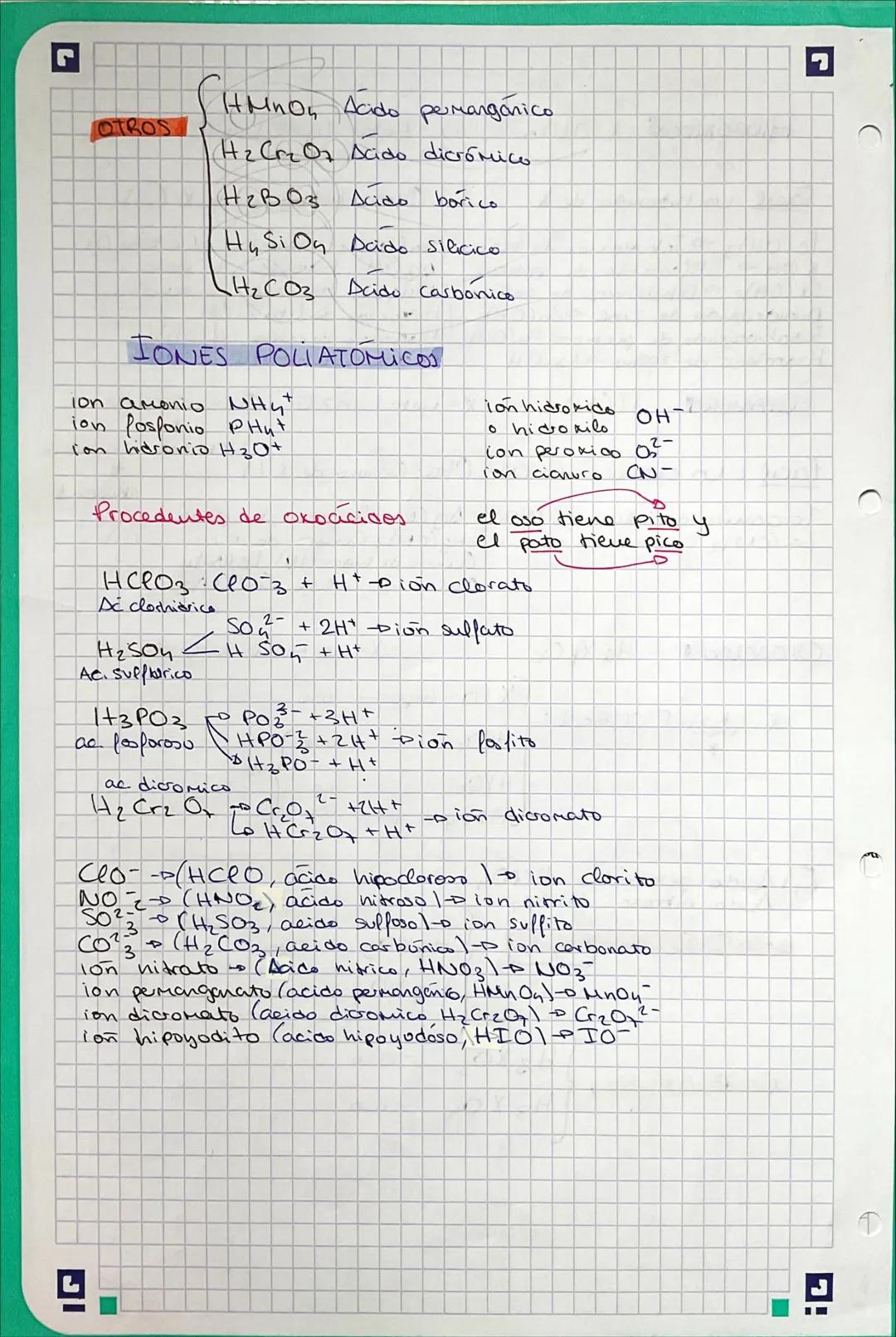 ## Química Inorgánica / Química
Combinaciones con oxígeno:
Óxidos  $X_2O_n$  x=grupo 1-16
$O = -2$
Nomenclatura de
composición o
estequio