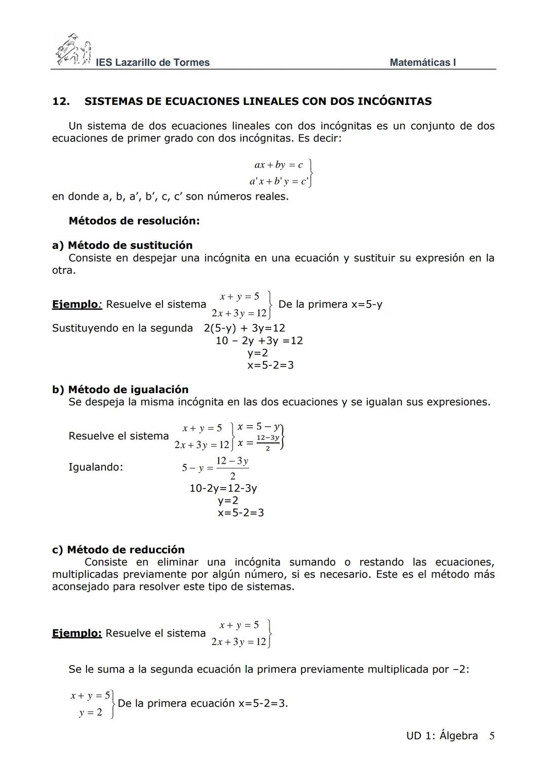 ## IES Lazarillo de Tormes
## ÁLGEBRA
Matemáticas I
1. **FACTORIZACIÓN DE UN POLINOMIO**
Factorizar un polinomio consiste en expresarlo