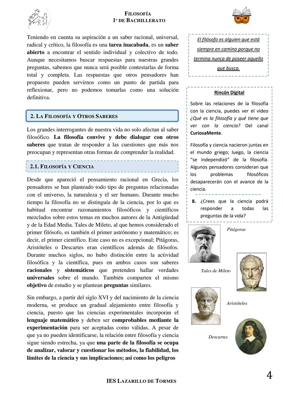 FILOSOFÍA
1º DE BACHILLERATO
TEMA 1. EL SABER FILOSÓFICO
REFLEXIÓN FILOSÓFICA EN TORNO A LA PROPIA FILOSOFÍA
¿Qué es lo más importante de la