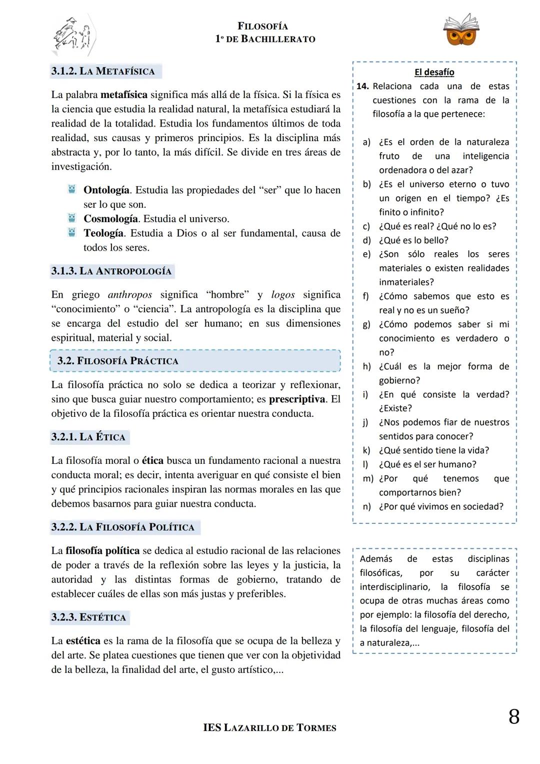 FILOSOFÍA
1º DE BACHILLERATO
TEMA 1. EL SABER FILOSÓFICO
REFLEXIÓN FILOSÓFICA EN TORNO A LA PROPIA FILOSOFÍA
¿Qué es lo más importante de la