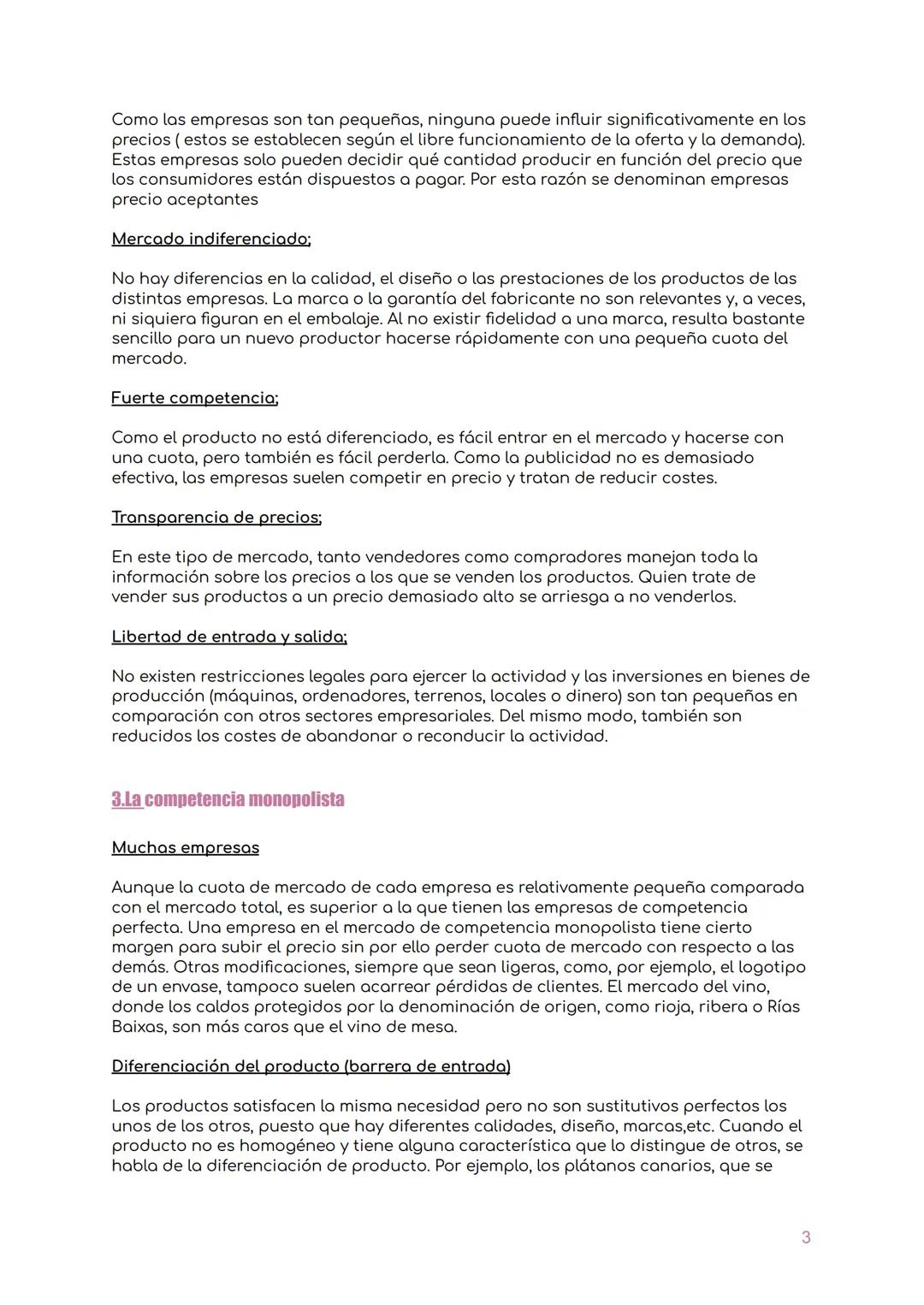1.El mercado y la competencia.
Tema 5
Los tipos de mercado
En los mercados de competencia perfecta, las empresas son precio-aceptantes y
fun