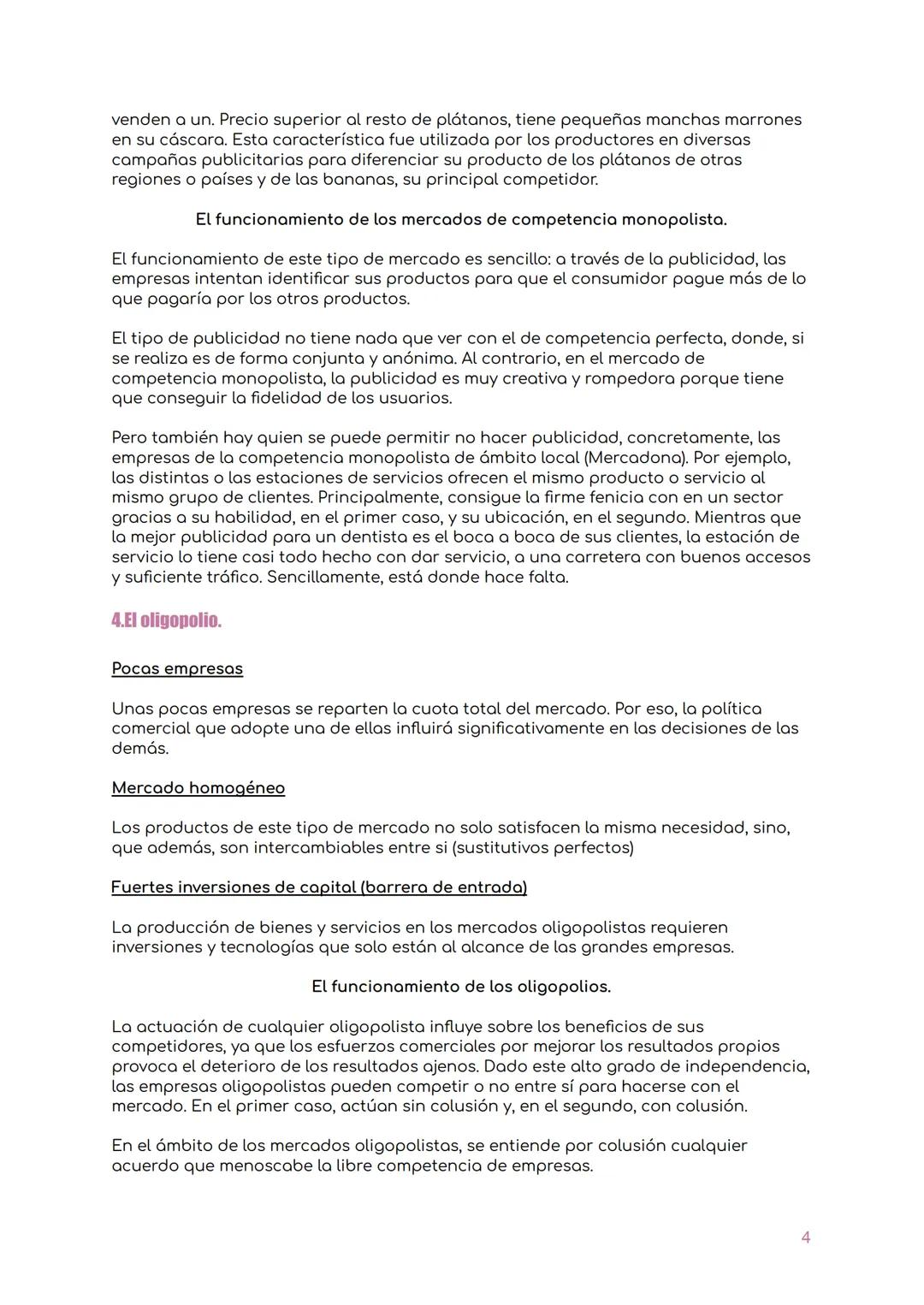 1.El mercado y la competencia.
Tema 5
Los tipos de mercado
En los mercados de competencia perfecta, las empresas son precio-aceptantes y
fun