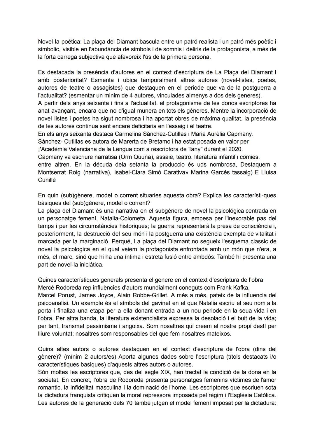 ## Literatura
valencià ## Mercé Rodoreda (1962)
En quin context históric i cultural se situa l'escriptura d'aquesta obra?
Mercè Rodoreda p