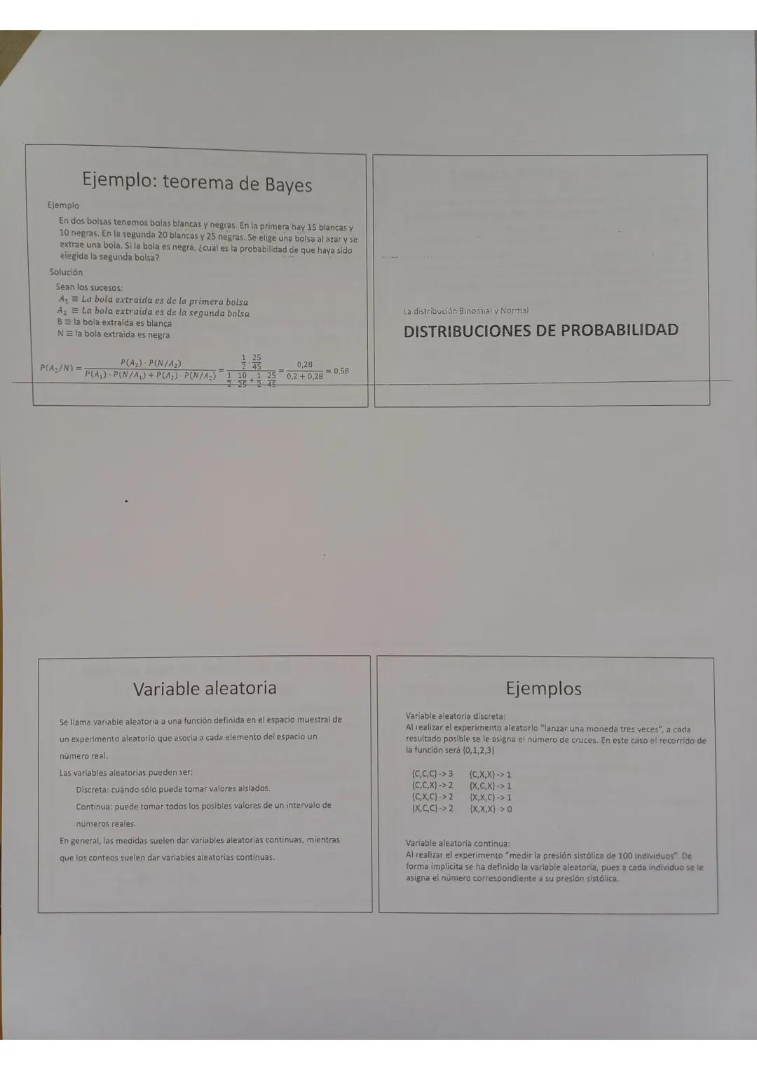 Probabilidad
Definiciones
Experimento aleatorio
Experimento cuyo resultado no se puede predecir
Espacio muestral
Conjunto formado por todo