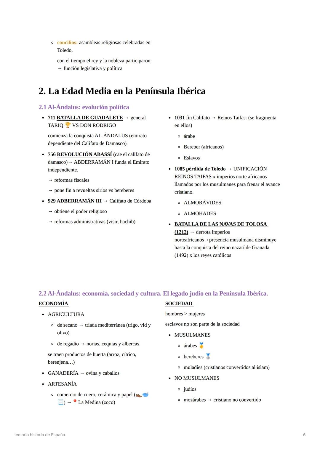 # temario historia de España
1. La Prehistoria y la Edad Antigua en la Península Ibérica.
1.1 Prehistoria (Paleolitico y Neolítico)
1.2 Los