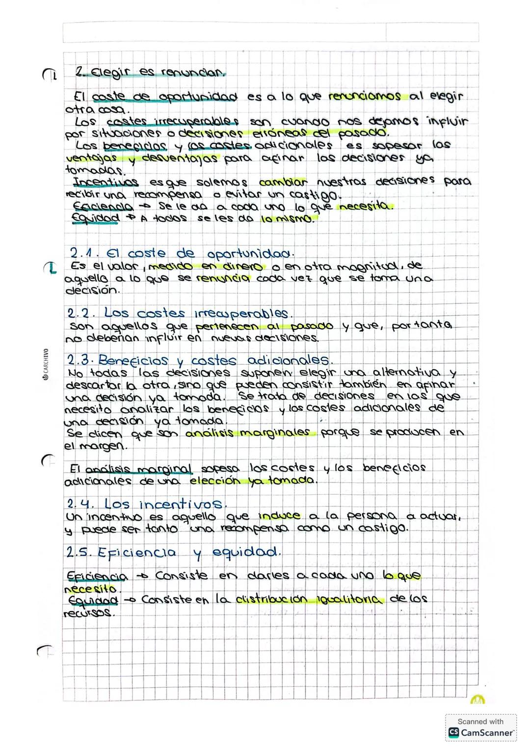CARCHIVO
# UNIDAD 1: LA CIENCIA DE CAS
## Decisiones
1. ¿Qué es la economia?
La economia es la ciencia que se ocupa de la forma
en la que
