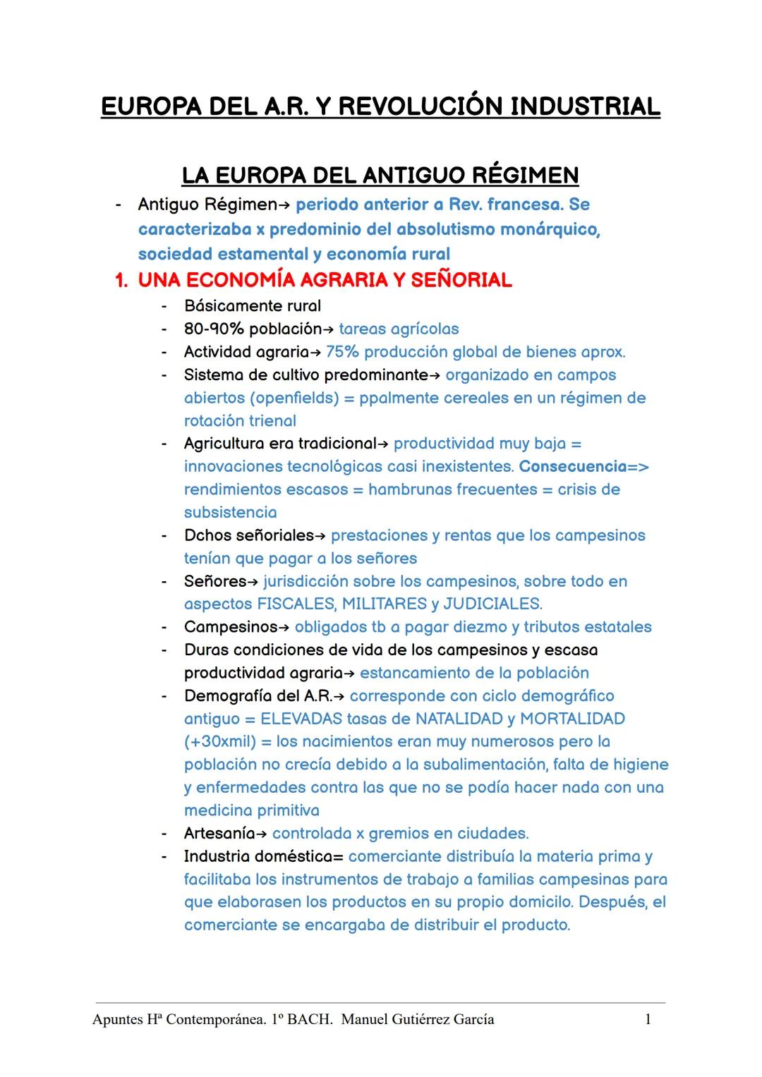 # EUROPA DEL A.R. Y REVOLUCIÓN INDUSTRIAL
# LA EUROPA DEL ANTIGUO RÉGIMEN
- Antiguo Régimen periodo anterior a Rev. francesa. Se
caracteriz