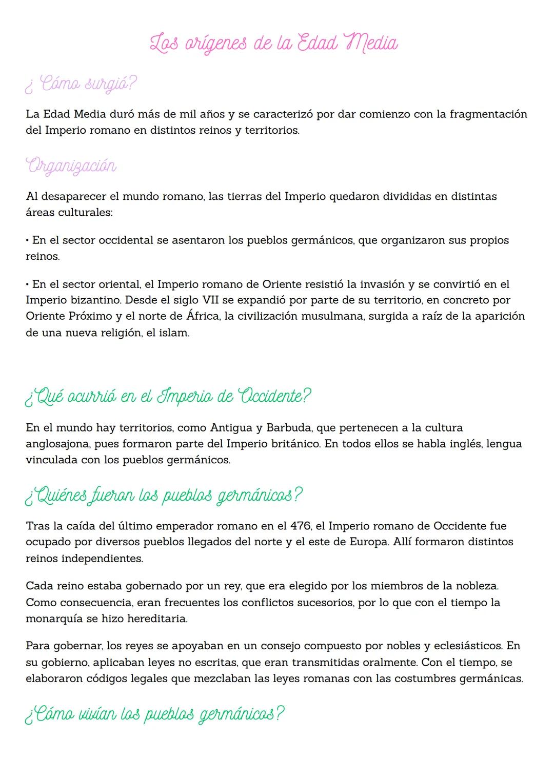 # Los orígenes de la Edad Media
¿Cómo surgió?
La Edad Media duró más de mil años y se caracterizó por dar comienzo con la fragmentación
de
