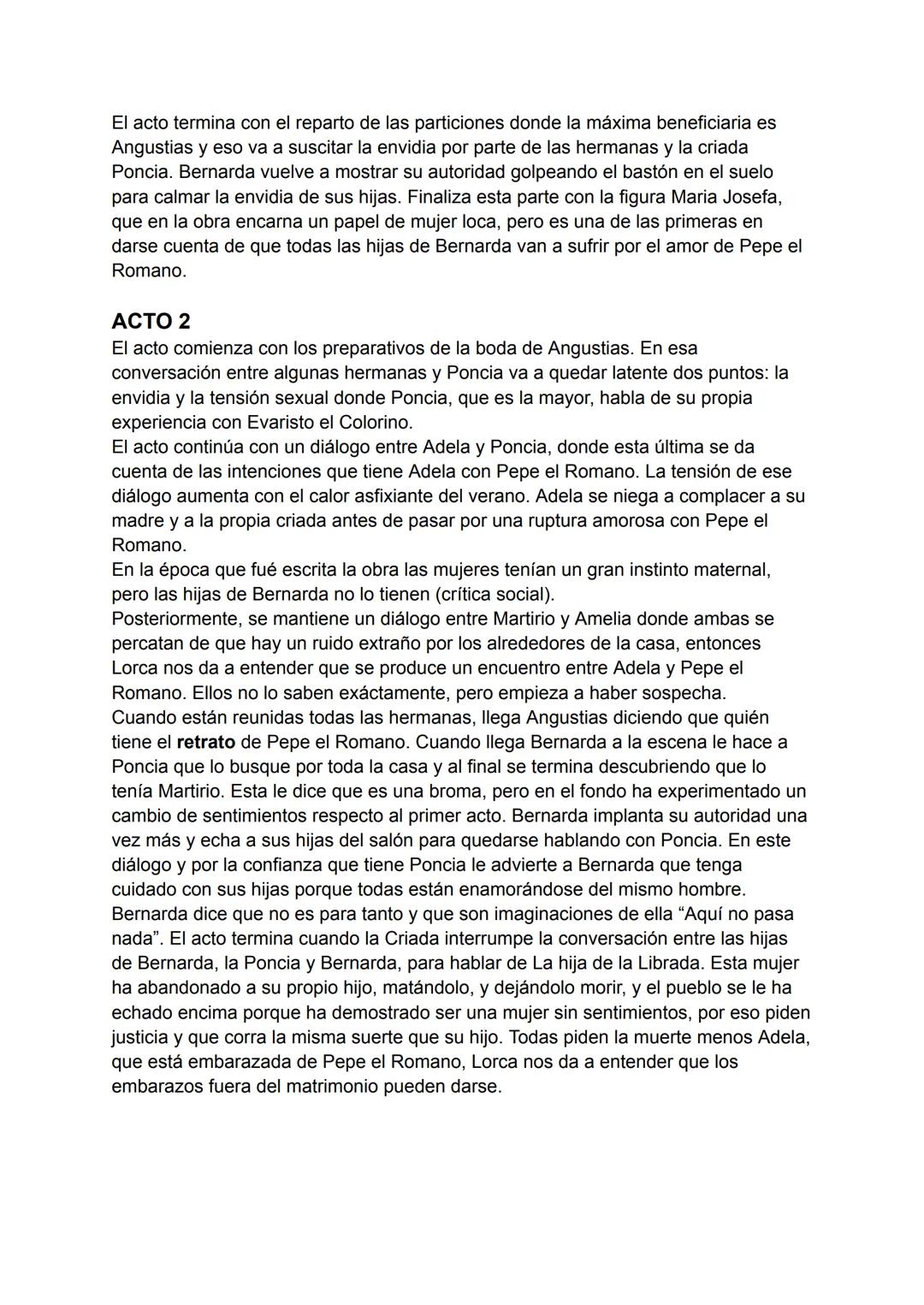 # Casa de Bernarda Alba
ACTO 1
La obra comienza con un diálogo entre la Criada y Poncia, donde ambas van a
criticar su posición social res