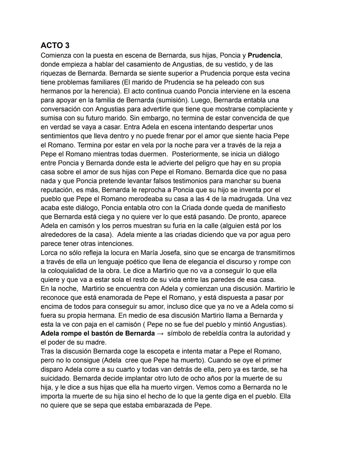 # Casa de Bernarda Alba
ACTO 1
La obra comienza con un diálogo entre la Criada y Poncia, donde ambas van a
criticar su posición social res