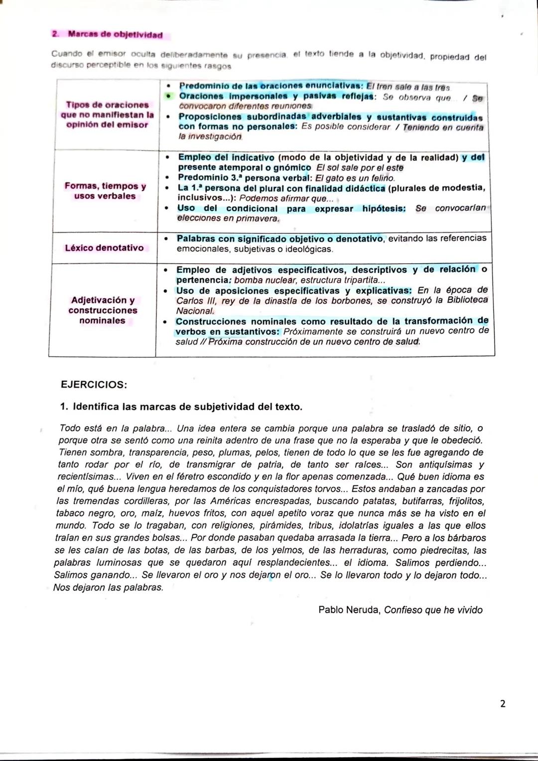 # EL RESUMEN
No es posible hacer un buen resumen (ni el resto del comentario) sin haberse asegurado de haber
comprendido bien el texto. Ell