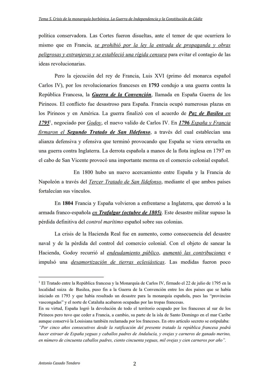 # TEMA 5. CRISIS DE LA MONARQUÍA BORBÓNICA. LA
GUERRA DE LA INDEPENDENCIA Y LOS COMIENZOS DE LA
REVOLUCIÓN LIBERAL. LA CONSTITUCIÓN DE 1812.