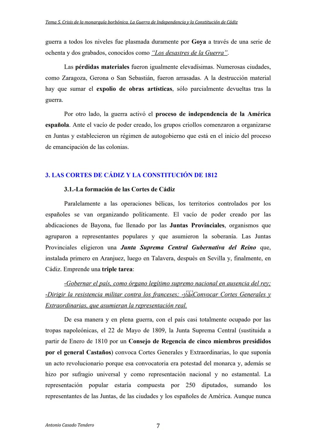 # TEMA 5. CRISIS DE LA MONARQUÍA BORBÓNICA. LA
GUERRA DE LA INDEPENDENCIA Y LOS COMIENZOS DE LA
REVOLUCIÓN LIBERAL. LA CONSTITUCIÓN DE 1812.