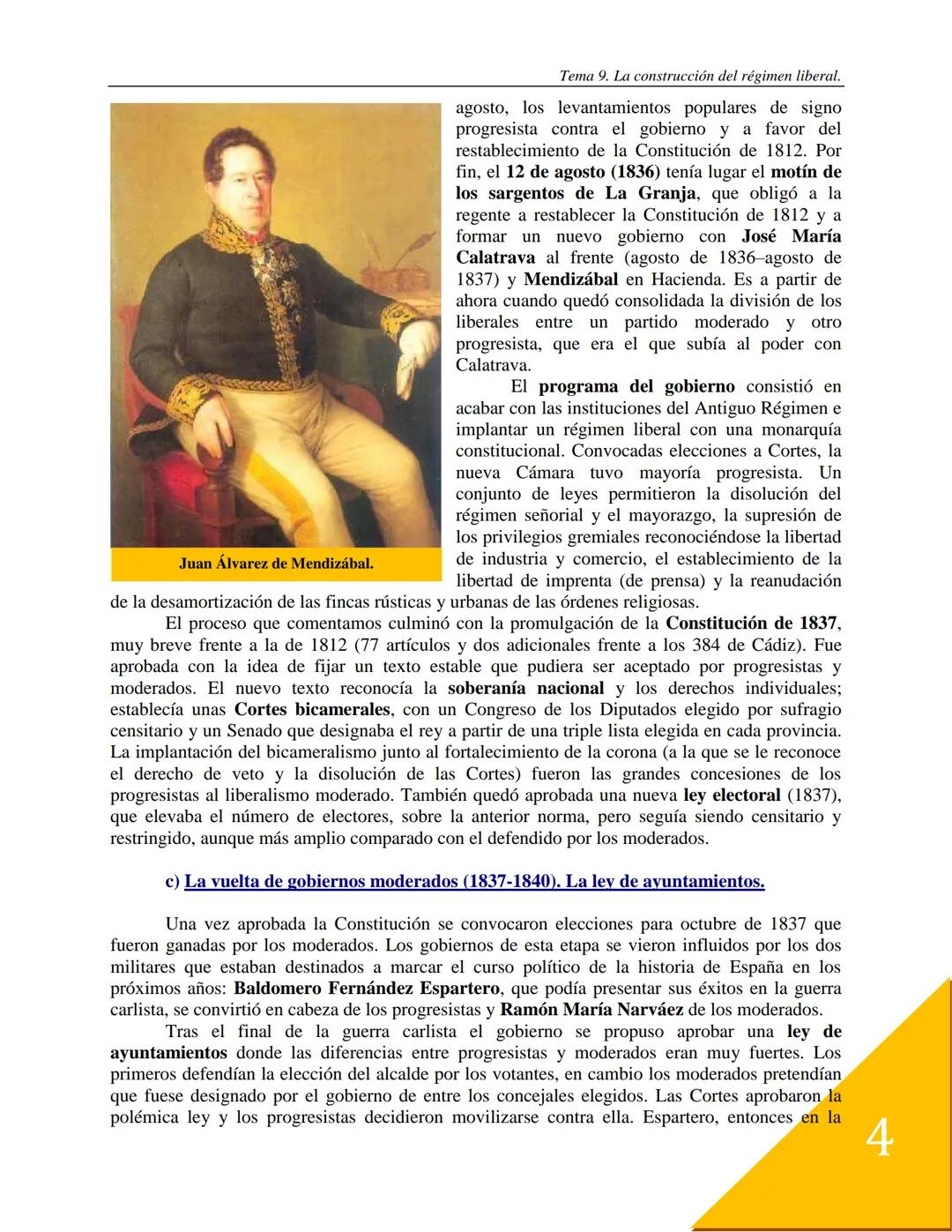 # Tema 9
La construcción del Estado liberal.
Durante el reinado de Isabel II se va a consolidar el sistema político liberal en España, los