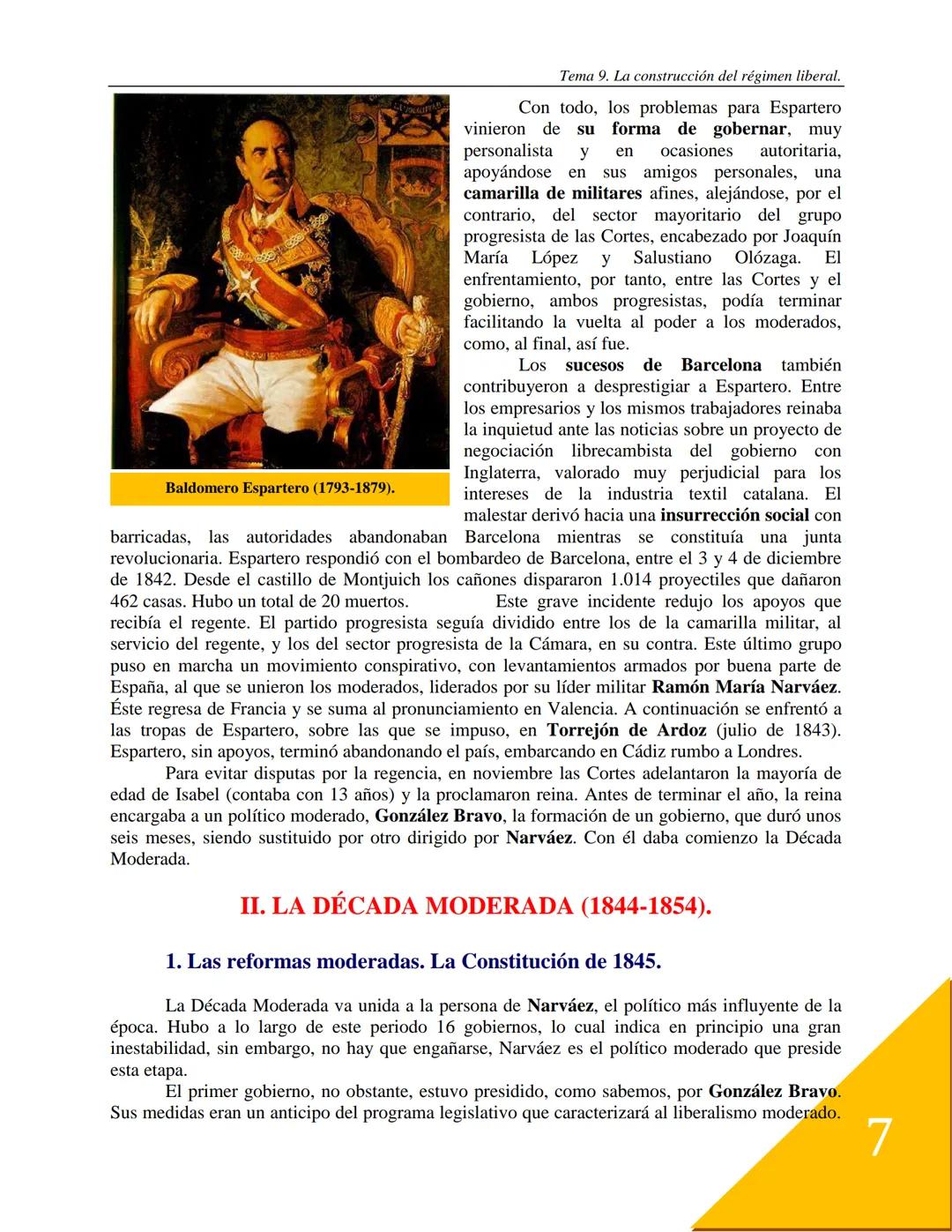 # Tema 9
La construcción del Estado liberal.
Durante el reinado de Isabel II se va a consolidar el sistema político liberal en España, los