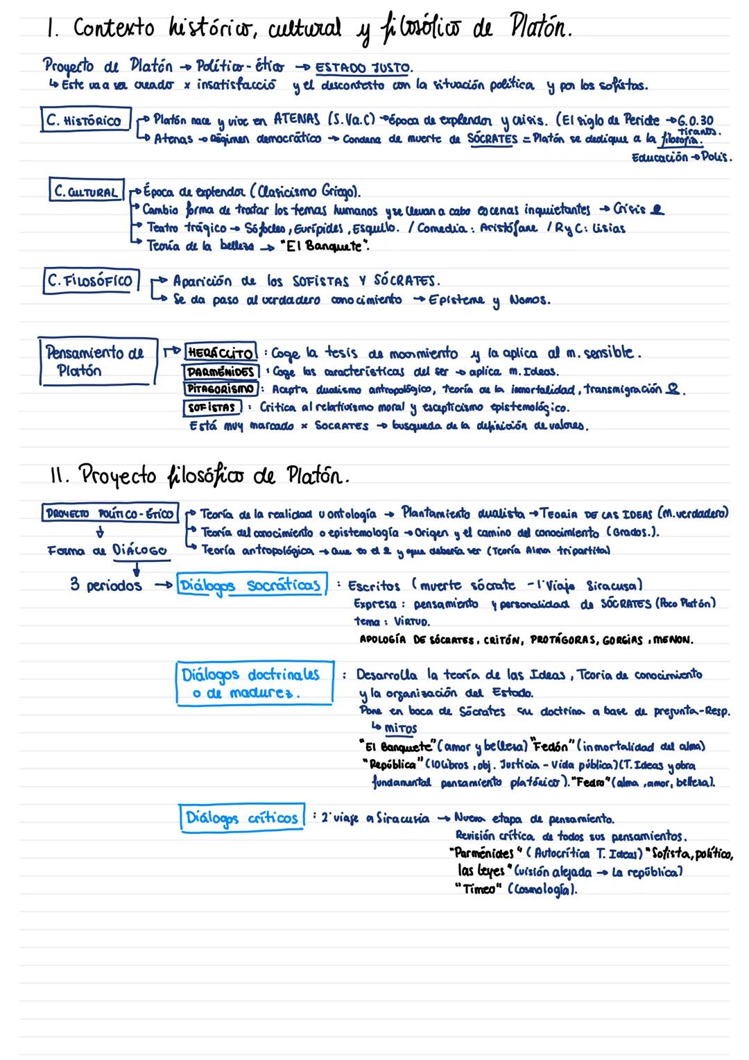 Platón y sus proyectos filosóficos. 2°Bachillerato.