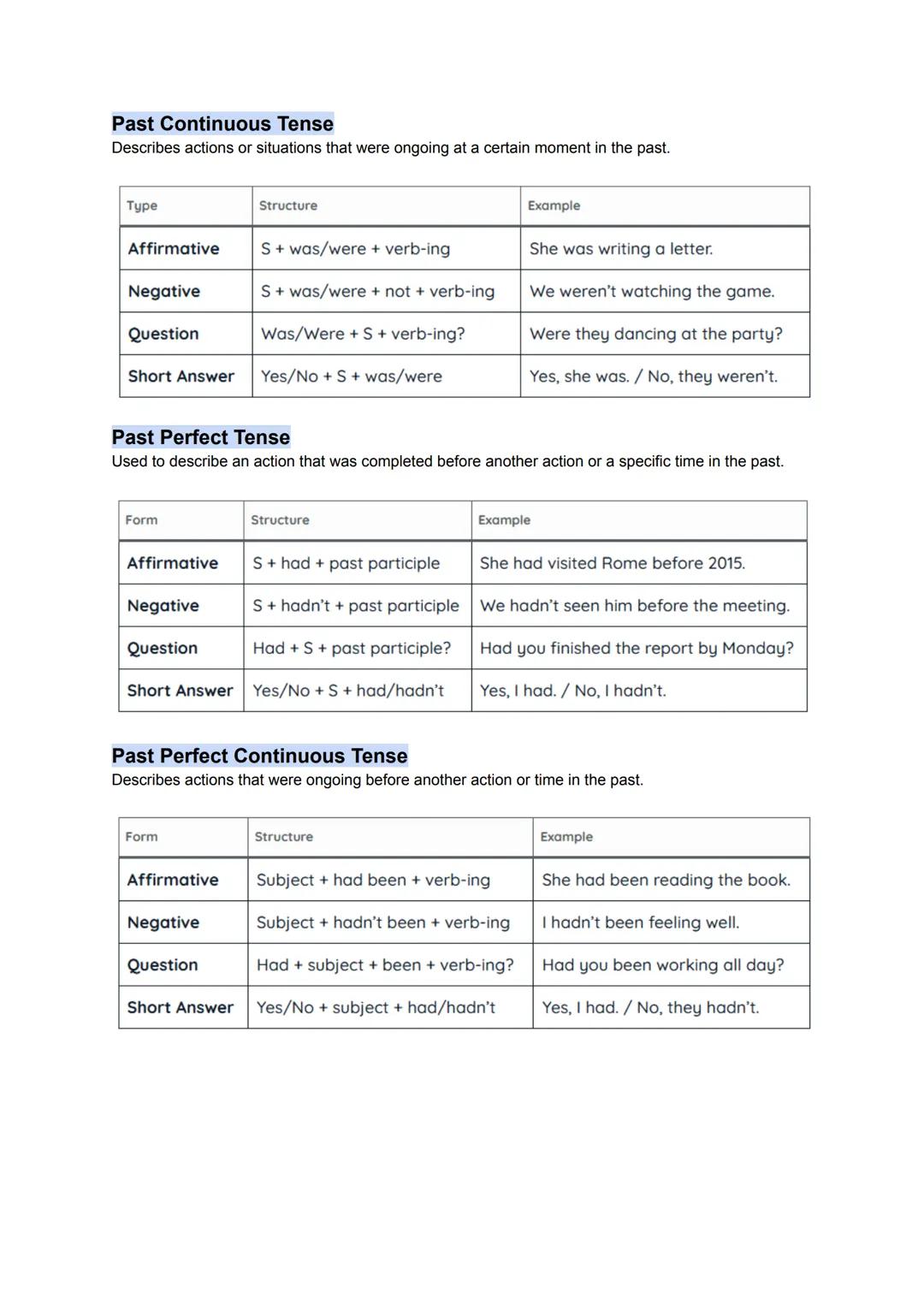 # VERB TENSES
PRESENT TENSES
Present Simple Tense
Used to describe actions, situations, or facts that are regular, general, or always true