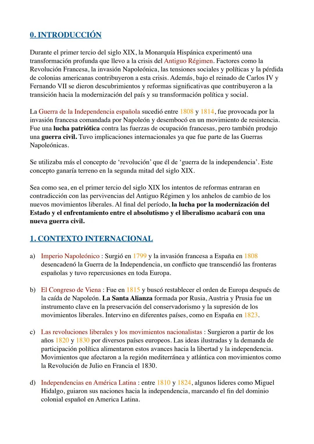 ## 0. INTRODUCCIÓN
Durante el primer tercio del siglo XIX, la Monarquía Hispánica experimentó una
transformación profunda que llevo a la cr