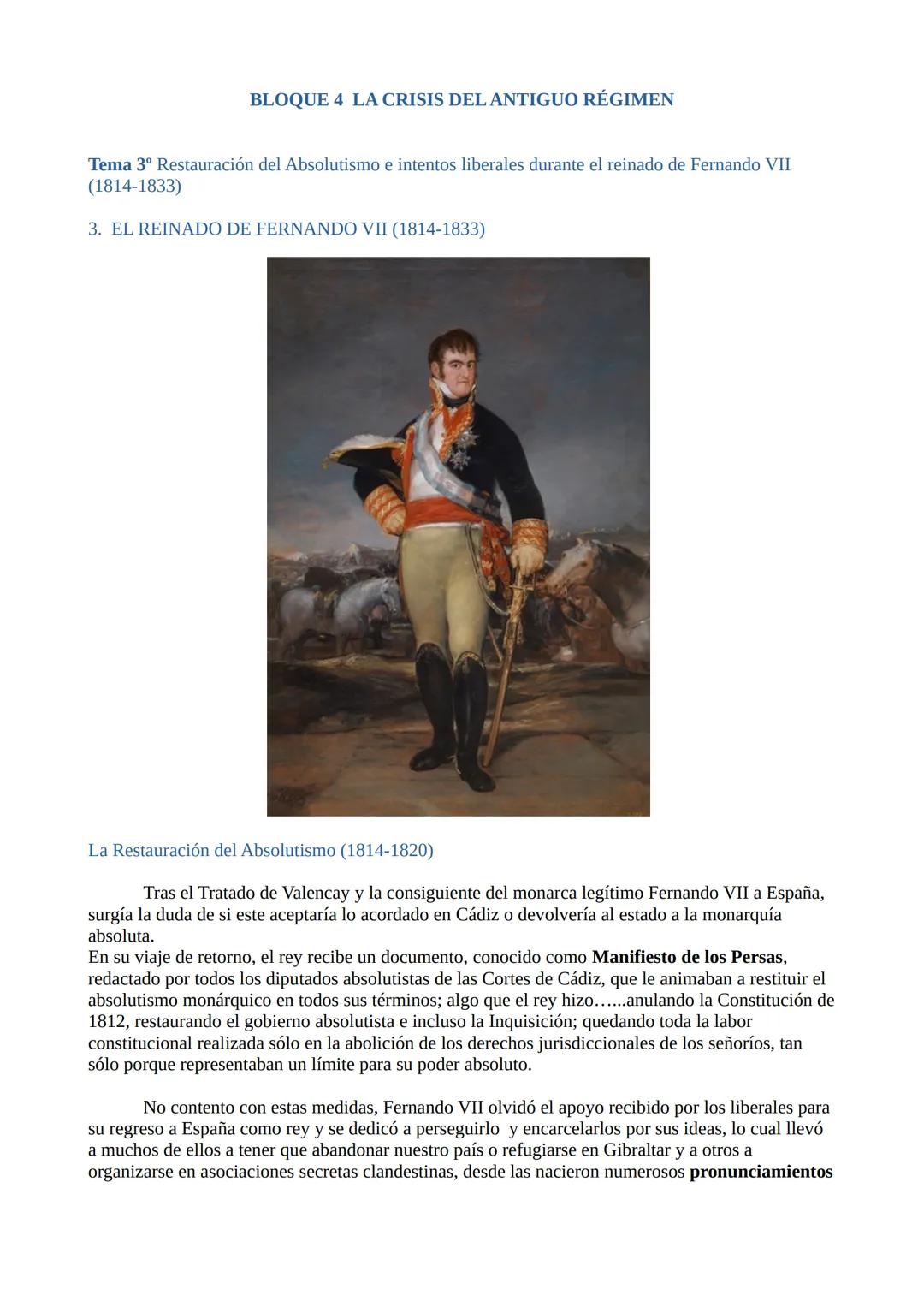 # BLOQUE 4 LA CRISIS DEL ANTIGUO RÉGIMEN
LA CRISIS DEL ANTIGUO RÉGIMEN (1788-1833): LIBERALISMO FRENTE A
ABSOLUTISMO.
TEMARIO QUE INCLUYE