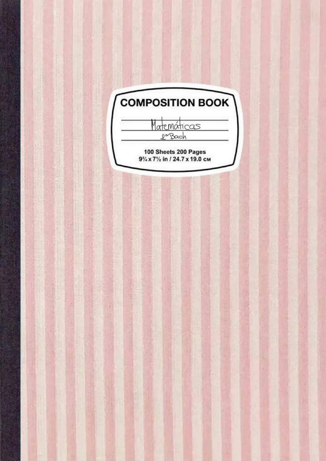 COMPOSITION BOOK
Matemáticas
Bach
100 Sheets 200 Pages
9% x 7% in/24.7 х 19.0 см # Matrices
↑
$A_{mn} = \begin{pmatrix} a_{11} & a_{12} &