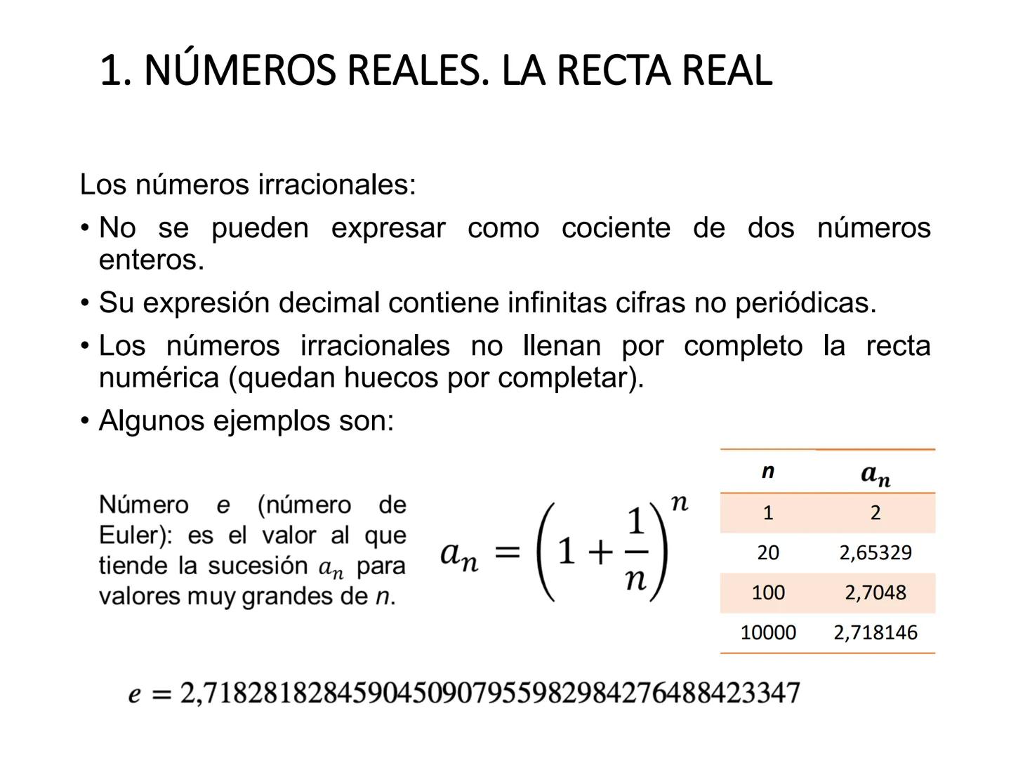 # Unidad 1
# NÚMEROS REALES.
# SUCESIONES
1º Bachillerato Ciencias y Tecnología
Matemáticas I # Contenidos
1. Números reales. Recta real