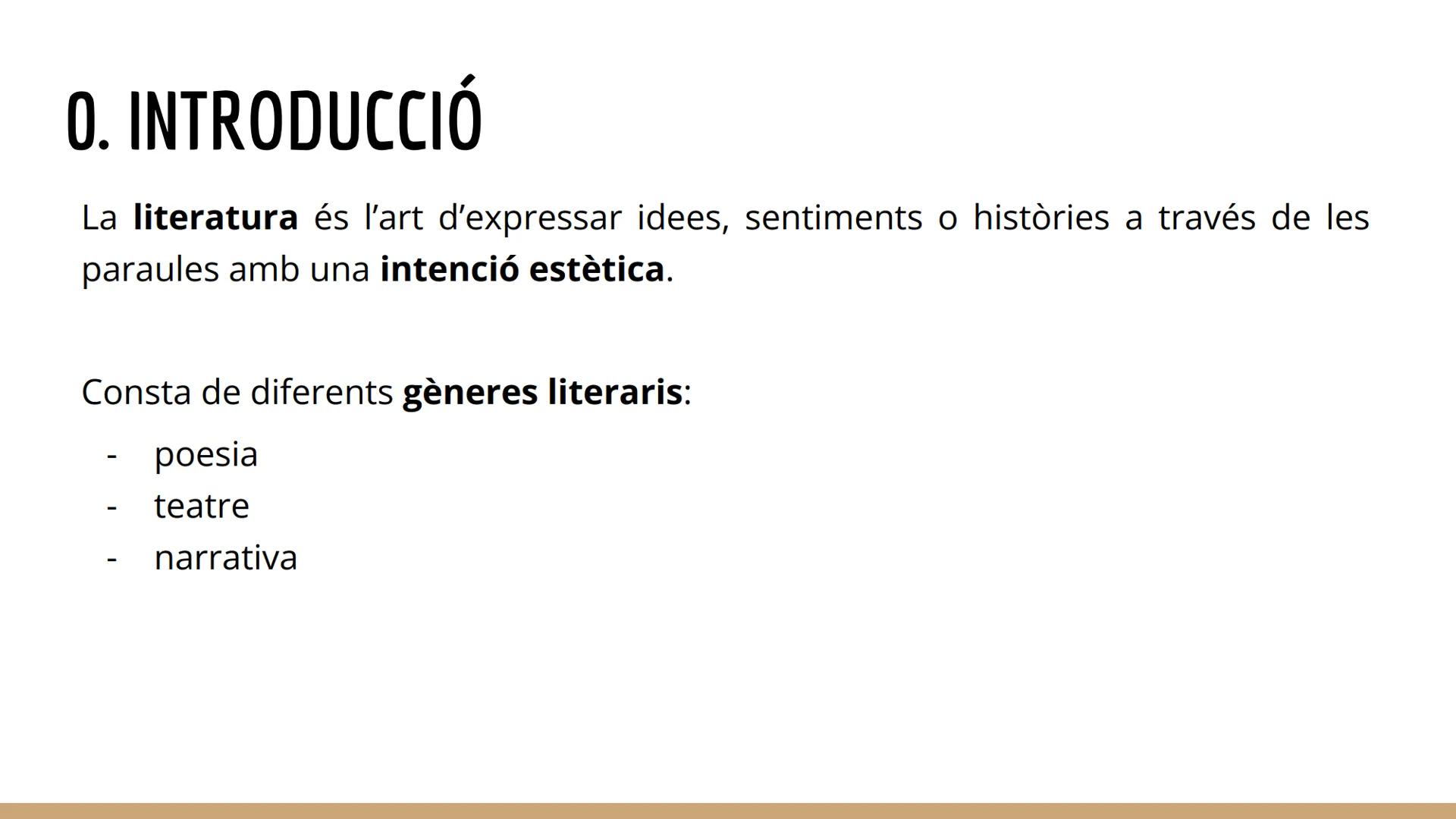 Unitat 1:
LA RENAIXENÇA
(1833-1890) # O. INTRODUCCIÓ
La literatura és l'art d'expressar idees, sentiments o històries a través de les
parau