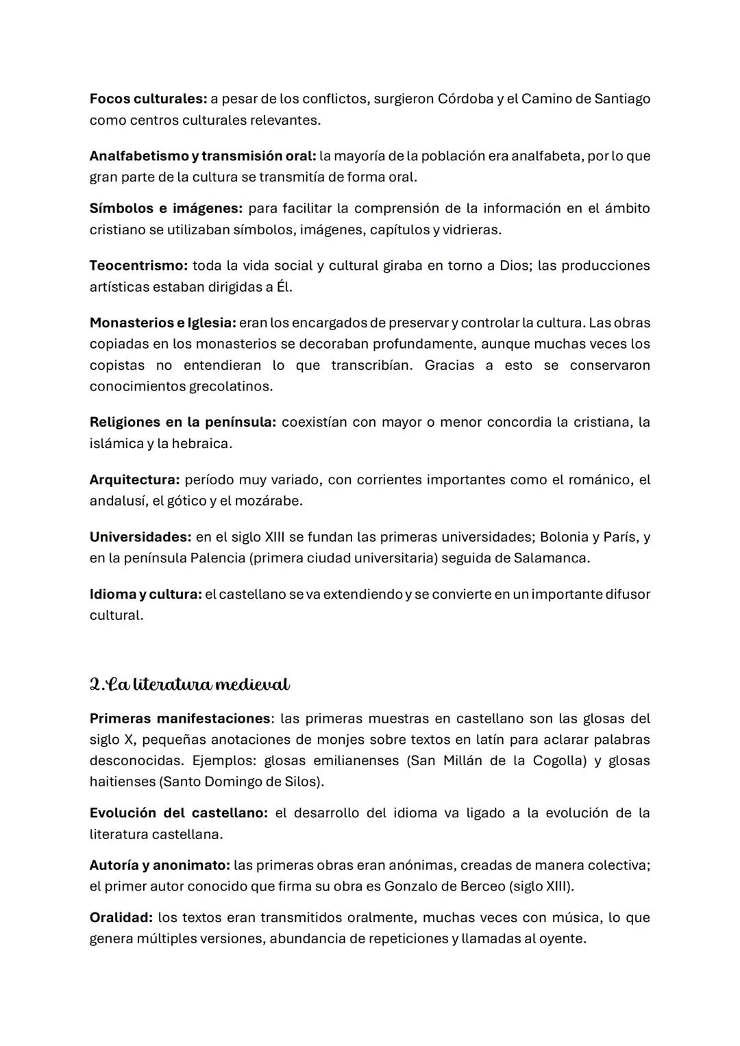 # Tema 9: La edad media
1. Sociedad y cultura
Periodo historico abarca desde la caida del imperio romano en el año 476 hasta el
descubrimi
