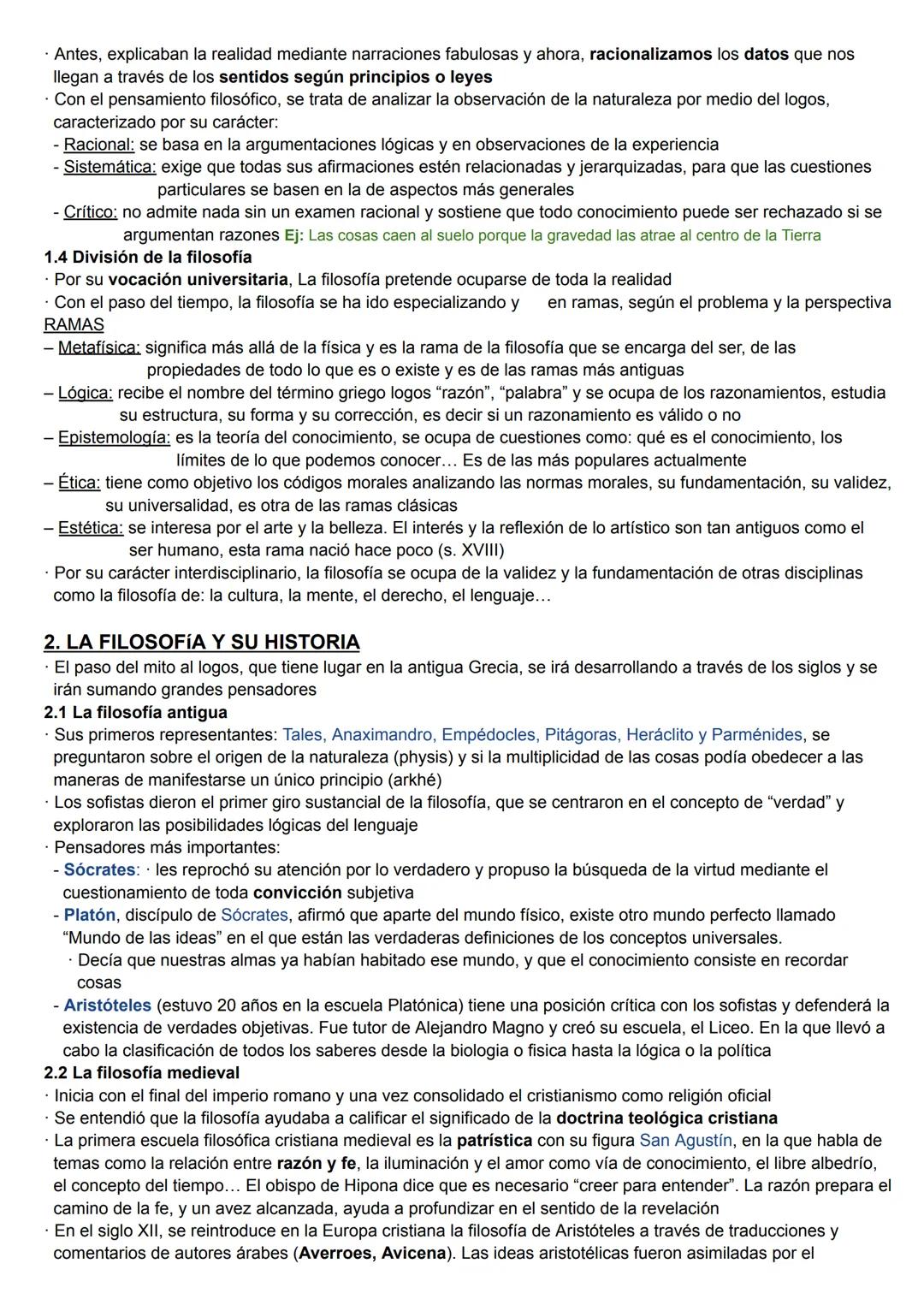 # TEMA 1: FILOSOFÍA: SENTIDO E HISTORIA
## 1. APROXIMACIÓN AL CONCEPTO DE LA FILOSOFÍA
• La filosofía puede ser entendida de varias manera