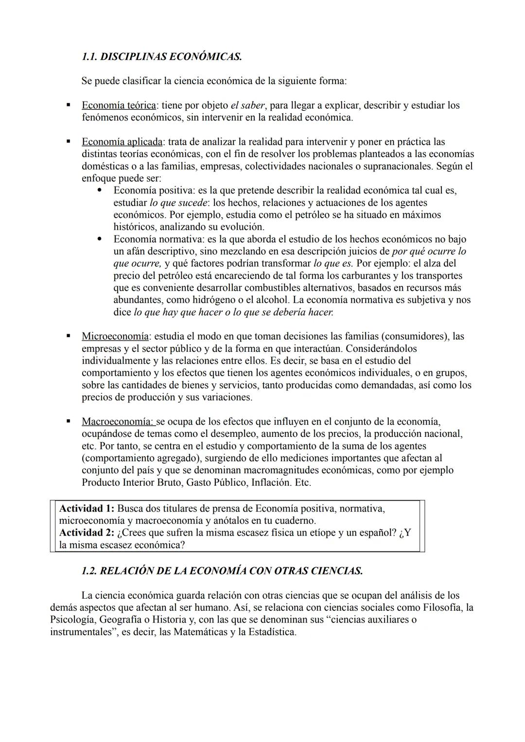 # TEMA 1: LA ECONOMÍA: LA NECESIDAD DE ELEGIR.
1.- ¿QUÉ ES LA ECONOMÍA?
El término economía proviene del griego oikos, que significa "casa