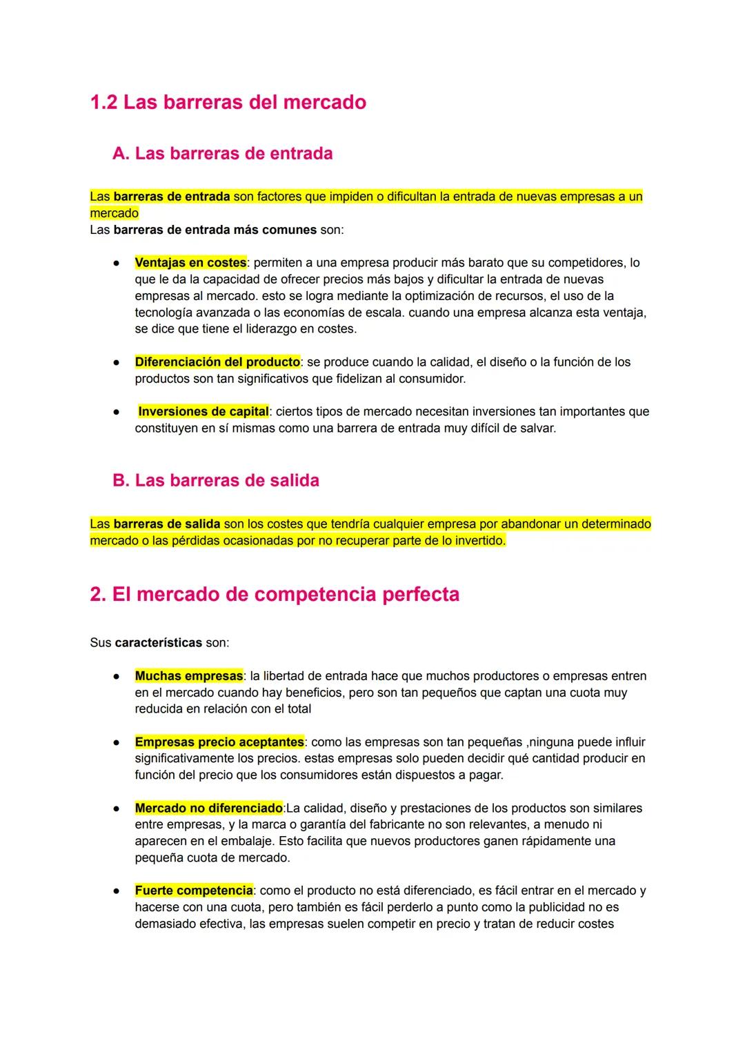# ΤΕΜΑ 5: ΤΙPOS DE MERCADO
1.El mercado y la competencia
En el mercado de competencia perfecta las empresas son precio-aceptantes y funcio