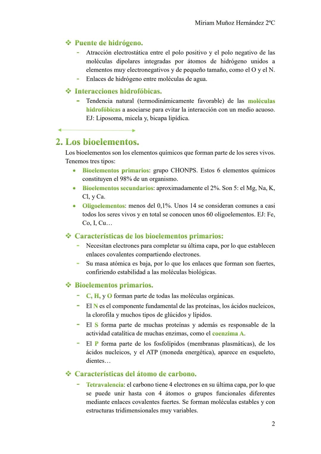 Míriam Muñoz Hernández 2°C
# Tema 1
## LOS BIOELEMENTOS, EL AGUA Y LAS SALES
### MINERALES
1. Los enlaces químicos.
Las uniones entre lo