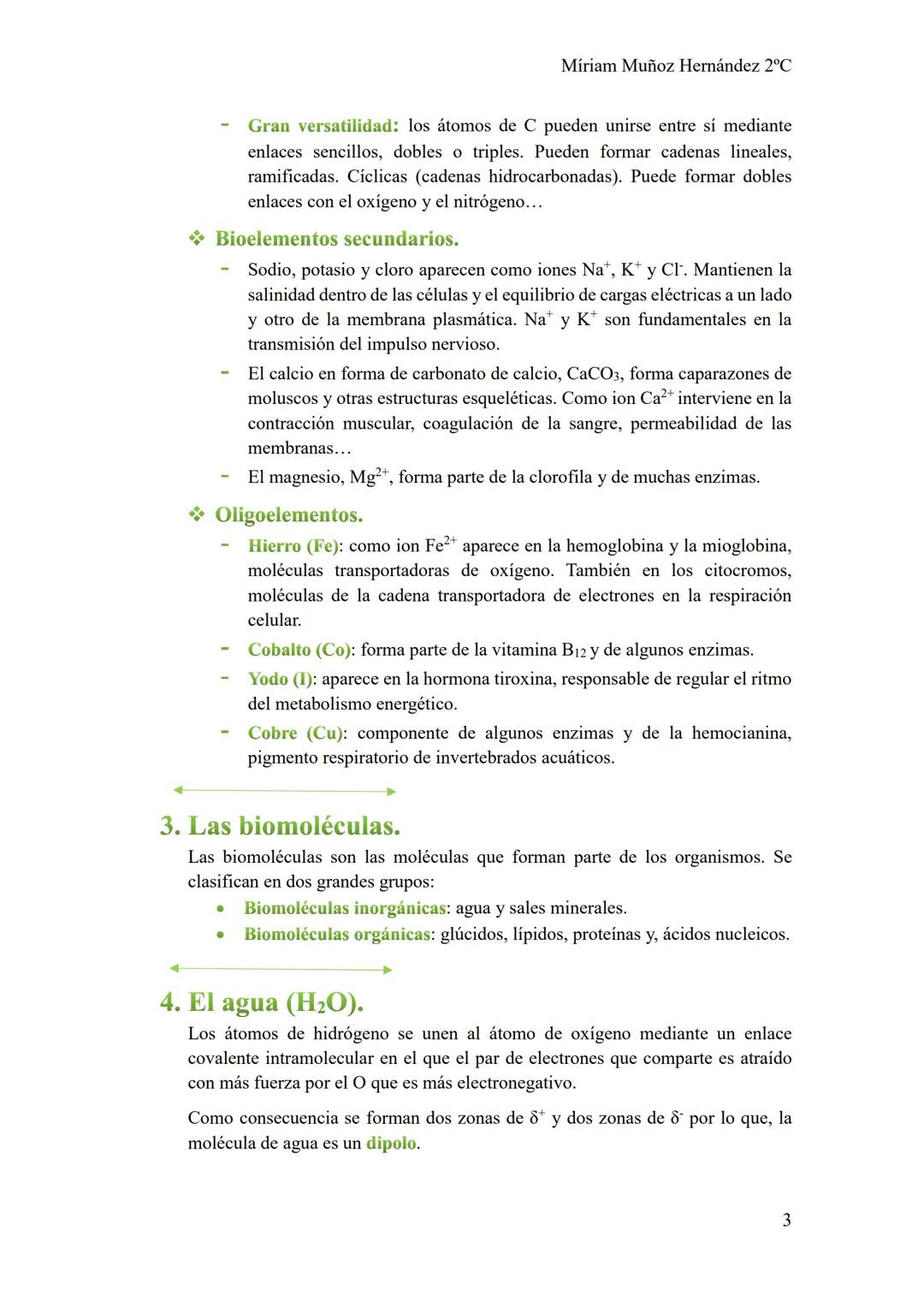 Míriam Muñoz Hernández 2°C
# Tema 1
## LOS BIOELEMENTOS, EL AGUA Y LAS SALES
### MINERALES
1. Los enlaces químicos.
Las uniones entre lo