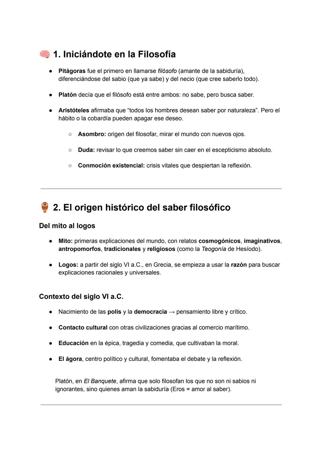 Filosofía 1°bachillerato