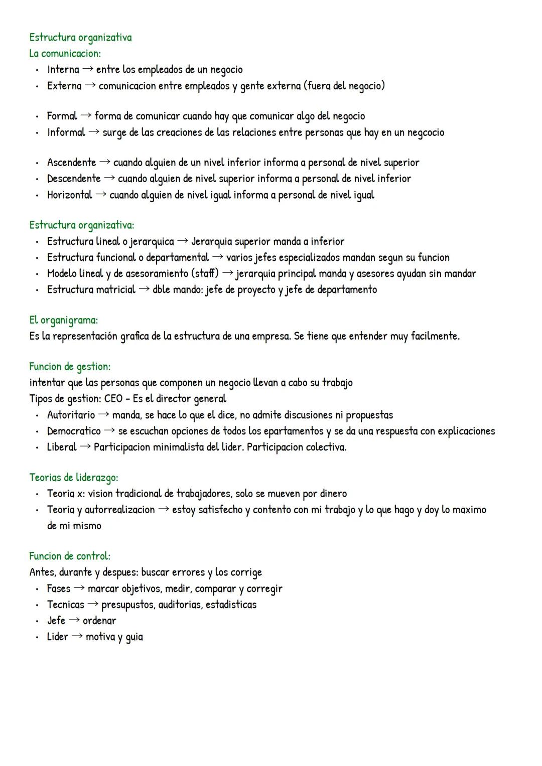# Tema 3: Organizacion de la empresa
1. Funciones internas de la empresa
Areas de las empresas principales: arrea comercial, area de finan