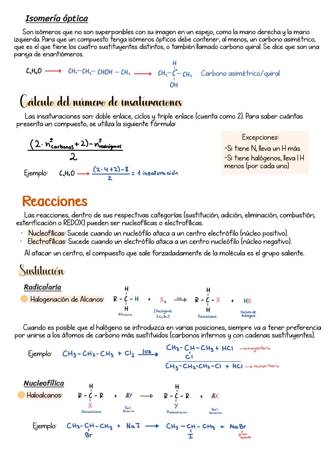 # Isomería y reacciones
# Isomería
Los isómeros son dos o más compuestos que tienen igual fórmula molecular, pero distinta fórmula
desarro