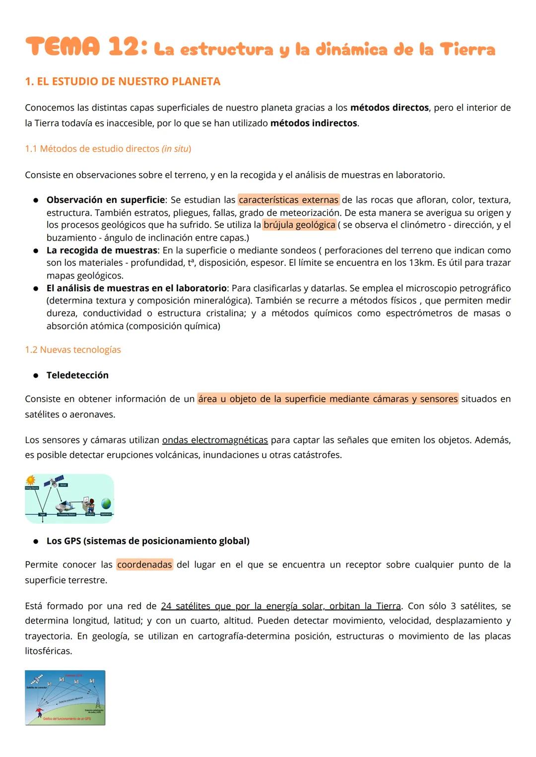 # TEMA 12: La estructura y la dinámica de la Tierra
1. EL ESTUDIO DE NUESTRO PLANΕΤΑ
Conocemos las distintas capas superficiales de nuestr