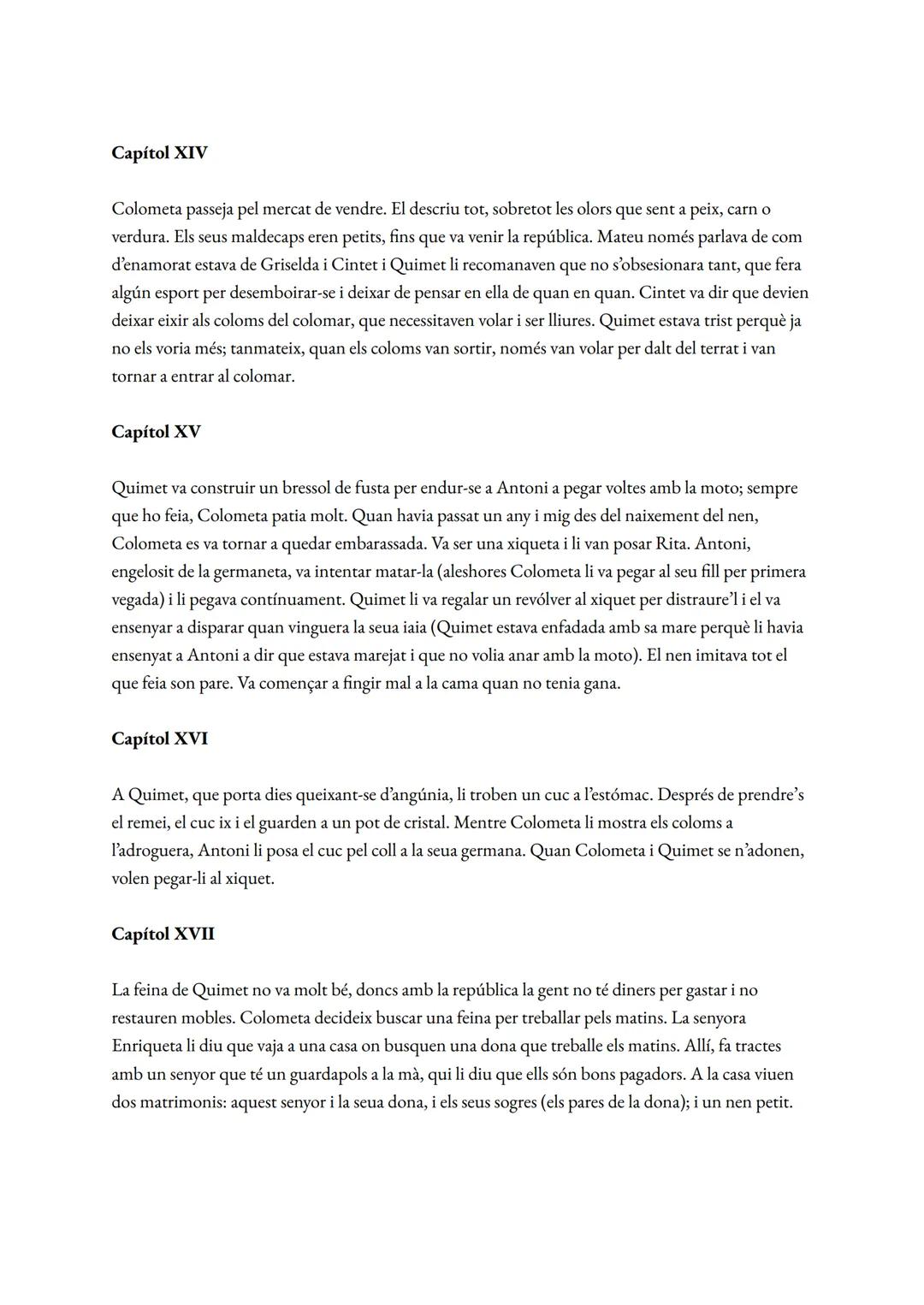 # La plaça del diamant
Mercè Rodoreda
personatges
1. Natàlia/Colometa
2. Quimet
3. Julieta: amiga de Colometa, encarregada de colònies de