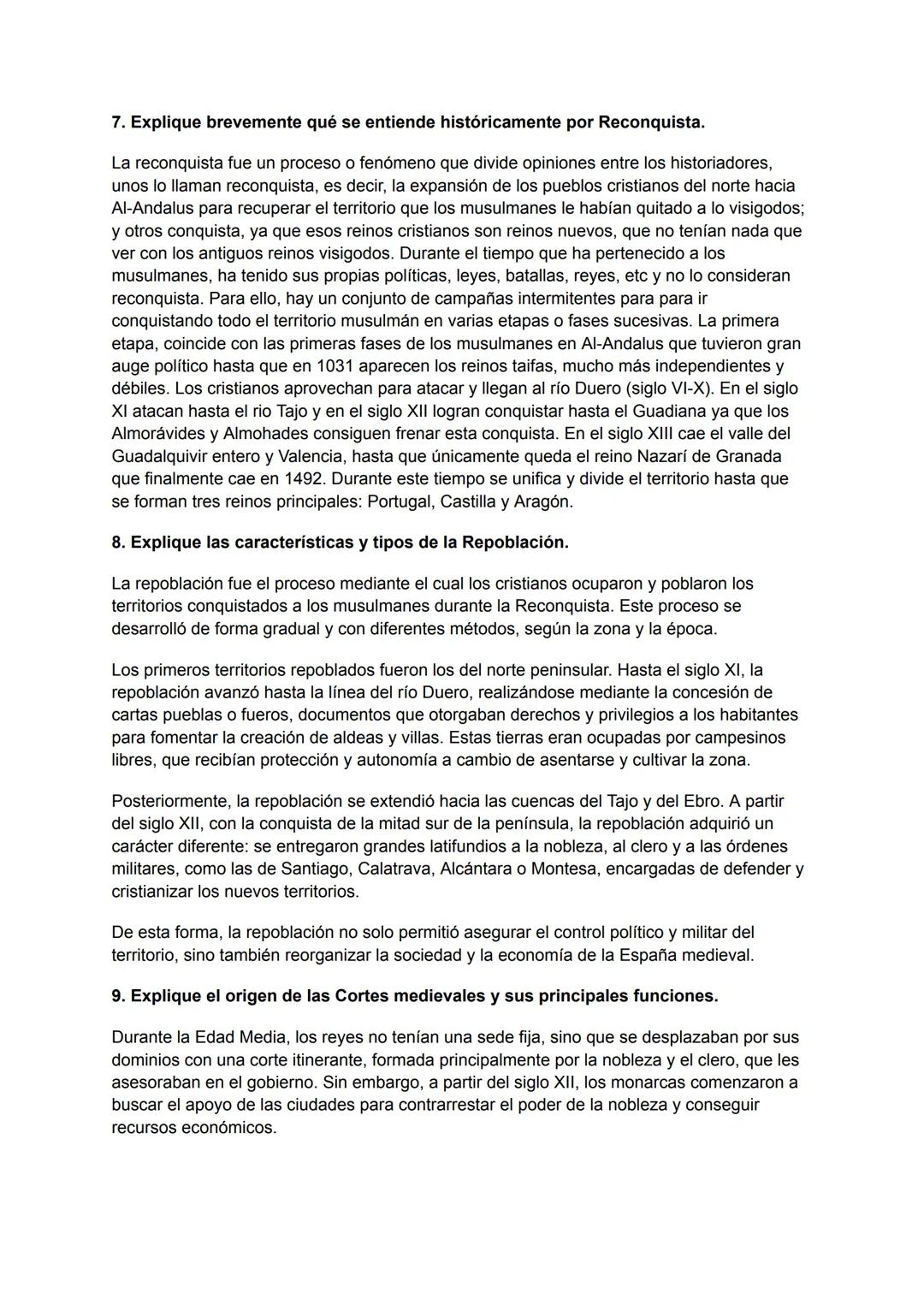 # BLOQUE II: La Edad Media. Tres culturas y un mapa político en constante cambio
(711-1474).
1.Explique las características de la estructur