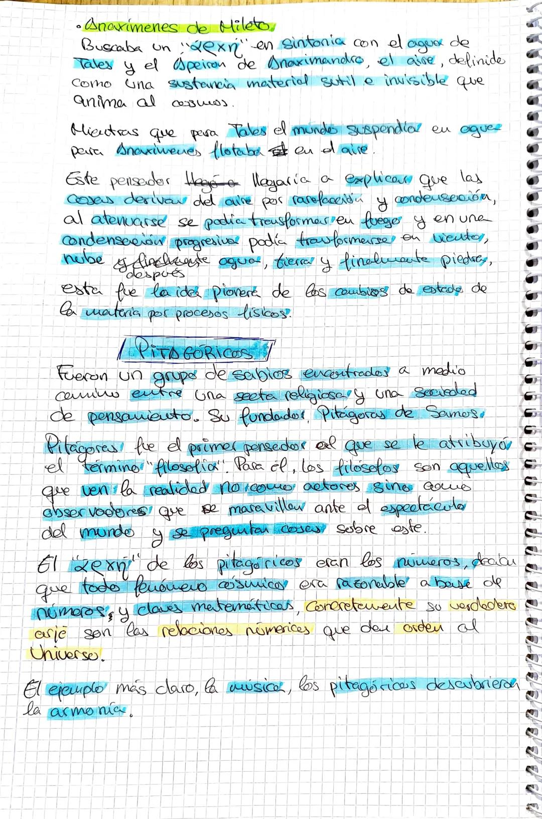 Apuntes Tema 1 w
Monistas de Mileto
-Defendian que el universo se regía por un único elemento,
a este lo denominaber "arje "o en griego de