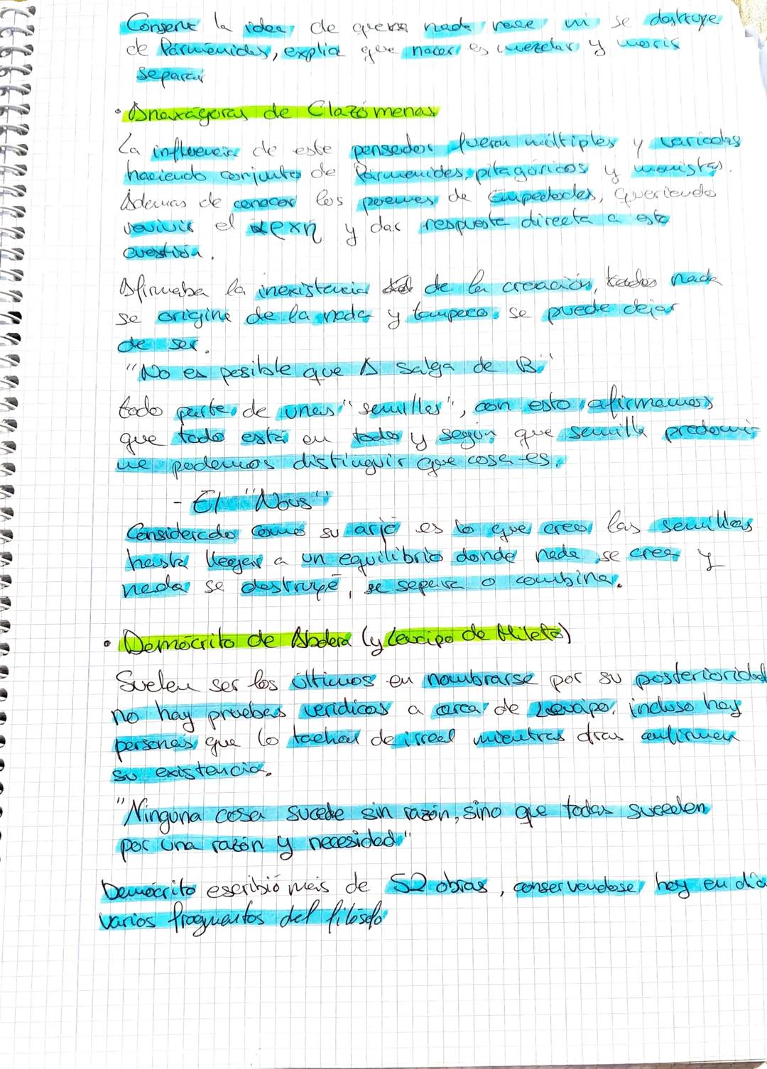 Apuntes Tema 1 w
Monistas de Mileto
-Defendian que el universo se regía por un único elemento,
a este lo denominaber "arje "o en griego de